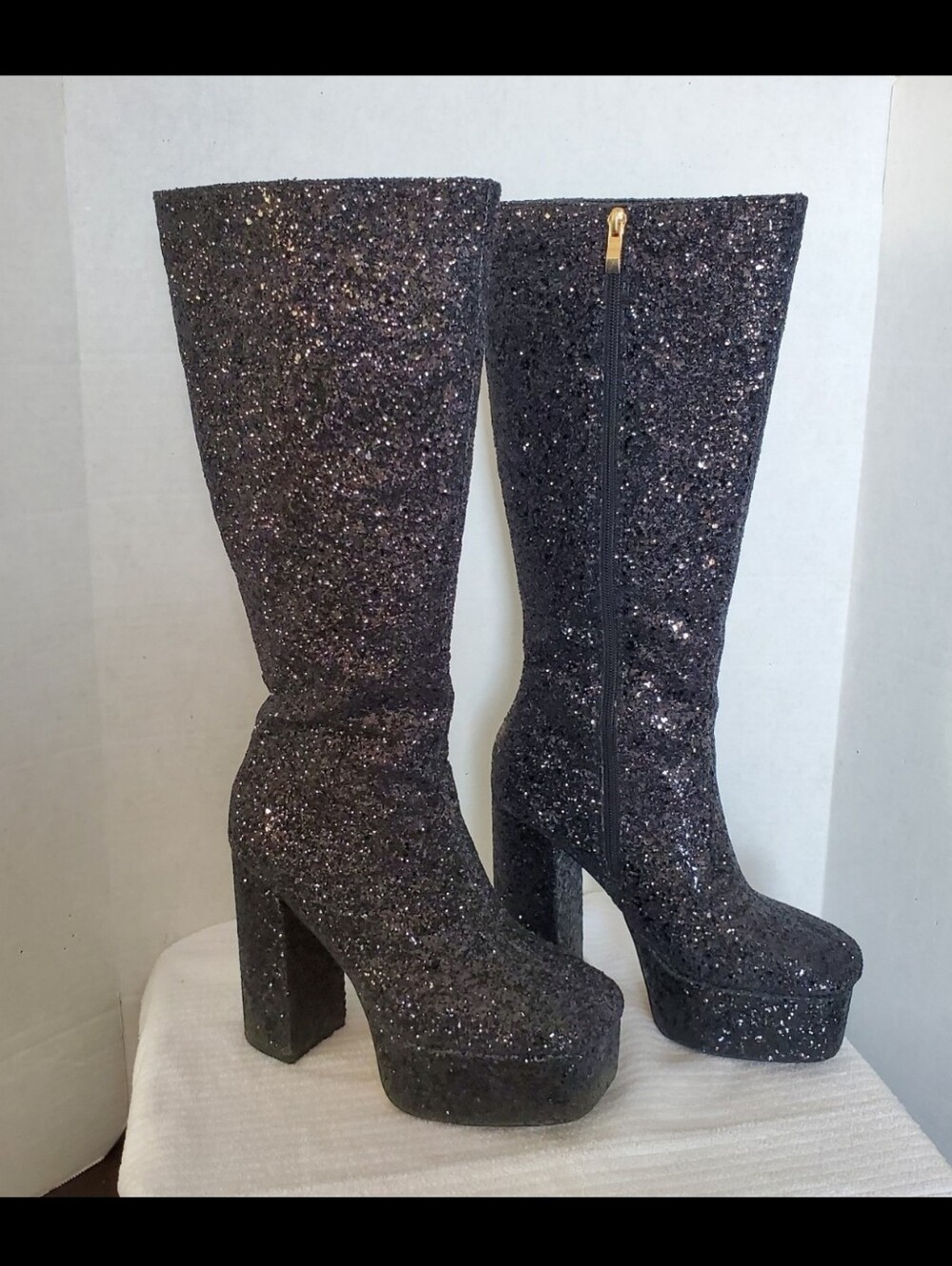 LIKE NEW Lemon Drop by Privileged Bourdeau Black Platform Boots SOLD OUT Sz 7